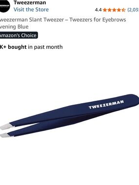 Slant Tweezer in Evening Blue - Precision Eyebrow Grooming